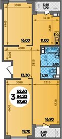 Квартира 87,6 м², 3-комнатная - изображение 1