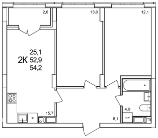 50,3 м², 2-комнатная квартира 7 450 000 ₽ - изображение 119