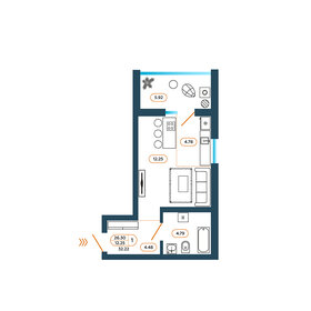 Квартира 32,6 м², студия - изображение 1