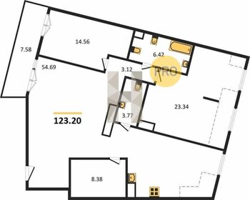 Квартира 123,2 м², 2-комнатная - изображение 1