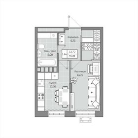 32 м², квартира-студия 4 780 000 ₽ - изображение 125