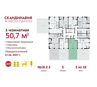 Квартира 50,7 м², 1-комнатная - изображение 2