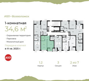 Квартира 34,6 м², 1-комнатная - изображение 2