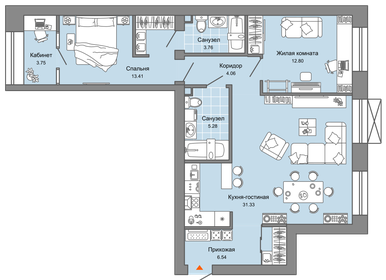 81 м², 3-комнатная квартира 9 938 204 ₽ - изображение 11