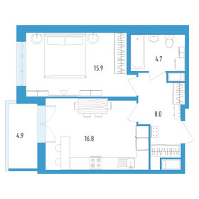 45,7 м², 1-комнатная квартира 14 515 000 ₽ - изображение 51