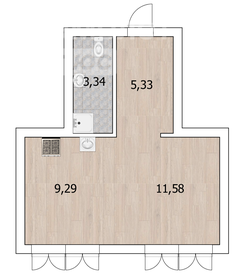 Квартира 29,9 м², студия - изображение 1