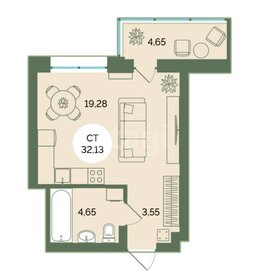 Квартира 27,5 м², студия - изображение 1