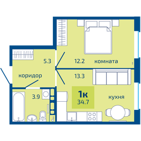 34,7 м², 1-комнатная квартира 3 680 000 ₽ - изображение 22