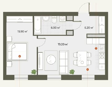 46,3 м², 1-комнатная квартира 14 075 000 ₽ - изображение 149