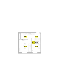 Квартира 36,2 м², 2-комнатная - изображение 1