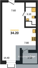 Квартира 34,2 м², студия - изображение 1