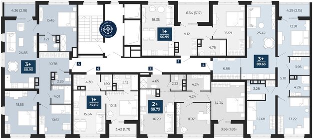 Квартира 88,9 м², 3-комнатная - изображение 2