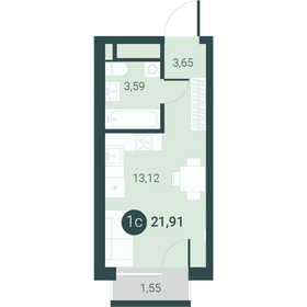 18 м², квартира-студия 3 350 000 ₽ - изображение 46