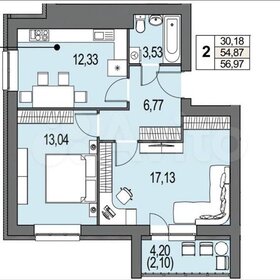 Квартира 57 м², 2-комнатная - изображение 1