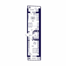 Квартира 56 м², 2-комнатная - изображение 2