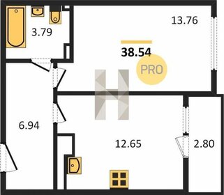 Квартира 38,5 м², 1-комнатная - изображение 2