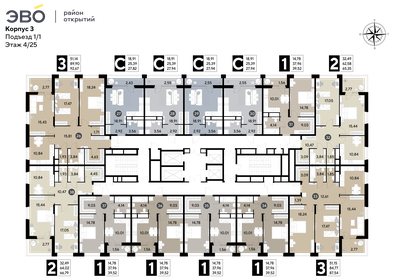 Квартира 92,7 м², 3-комнатная - изображение 2