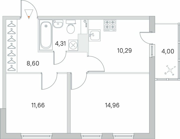 50 м², 2-комнатная квартира 8 030 000 ₽ - изображение 1