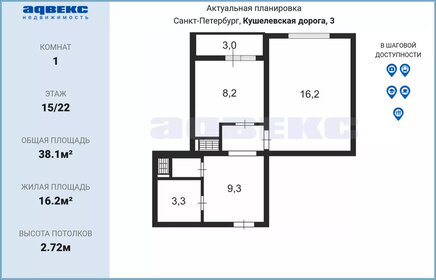 34 м², 1-комнатная квартира 8 900 000 ₽ - изображение 84