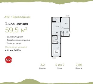 59,4 м², 3-комнатная квартира 8 639 039 ₽ - изображение 6