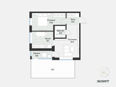 49,7 м², 2-комнатная квартира 7 250 000 ₽ - изображение 15