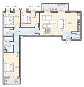 Квартира 104,2 м², 3-комнатная - изображение 1