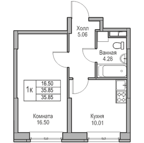 38,2 м², 1-комнатная квартира 6 650 000 ₽ - изображение 1