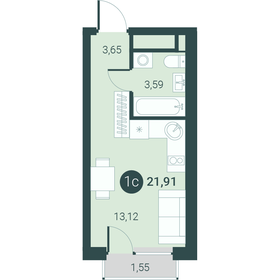 18,5 м², квартира-студия 3 650 000 ₽ - изображение 9