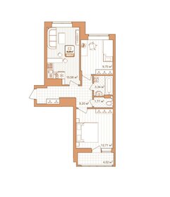 52,5 м², 2-комнатная квартира 7 603 200 ₽ - изображение 10