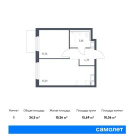 34,5 м², 1-комнатная квартира 6 190 000 ₽ - изображение 25