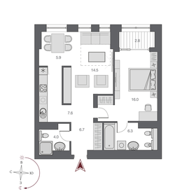 61,9 м², 2-комнатная квартира 14 550 000 ₽ - изображение 26