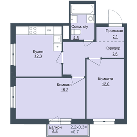 Квартира 54,3 м², 2-комнатная - изображение 1