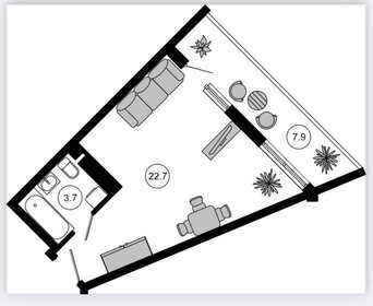 Квартира 34,5 м², 1-комнатные - изображение 1