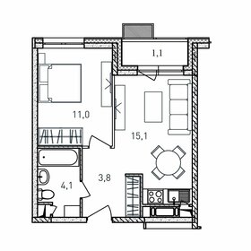 40 м², 1-комнатная квартира 6 600 000 ₽ - изображение 12