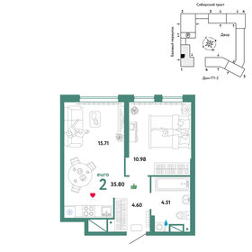 Квартира 35,8 м², 2-комнатная - изображение 1