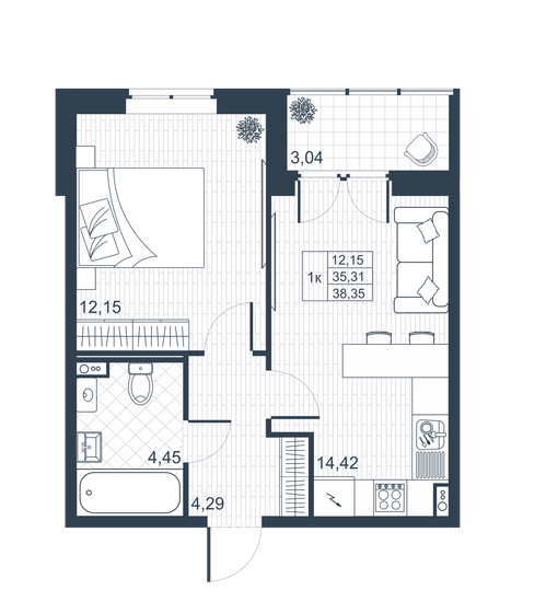 81,7 м², 3-комнатная квартира 10 212 000 ₽ - изображение 90