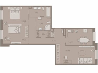 Квартира 96,7 м², 3-комнатная - изображение 1