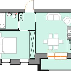 Квартира 43,4 м², 1-комнатная - изображение 2