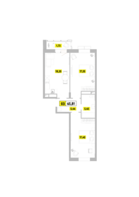 Квартира 65,8 м², 3-комнатная - изображение 1