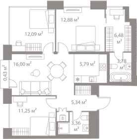 90 м², 3-комнатная квартира 27 999 990 ₽ - изображение 70