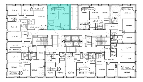 51,1 м², 1-комнатная квартира 30 000 000 ₽ - изображение 20