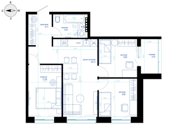 61,4 м², 2-комнатная квартира 11 000 000 ₽ - изображение 89