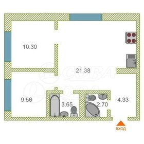 Квартира 51 м², 2-комнатная - изображение 1