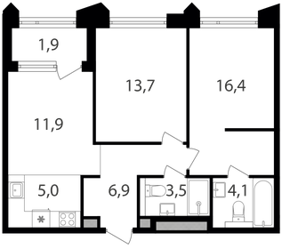 60,1 м², 2-комнатная квартира 32 787 268 ₽ - изображение 14