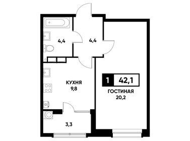 41,7 м², 1-комнатная квартира 4 307 610 ₽ - изображение 9