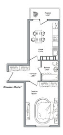 Квартира 38,5 м², 1-комнатная - изображение 5