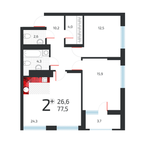 80 м², 2-комнатные апартаменты 12 000 000 ₽ - изображение 99