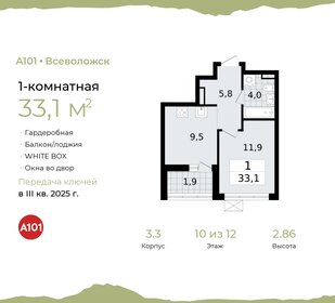 32,9 м², 1-комнатная квартира 5 509 440 ₽ - изображение 24