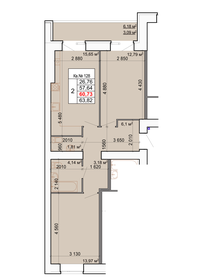 57,2 м², 2-комнатная квартира 6 100 000 ₽ - изображение 49