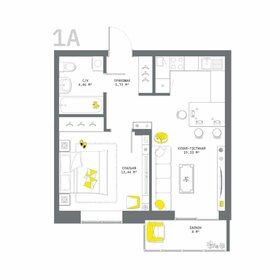 45 м², 1-комнатная квартира 6 590 000 ₽ - изображение 59